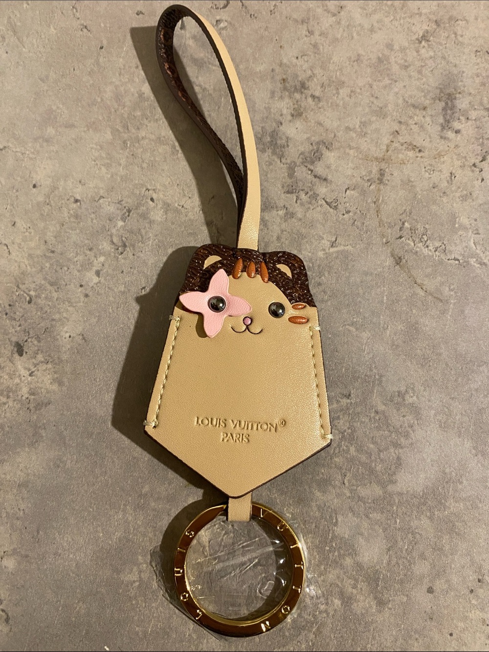Cat Monogram Fashion Purse Key Charm